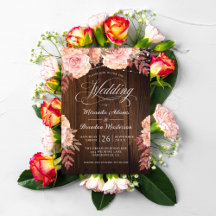 Floral Rustic Bois et String Mariage