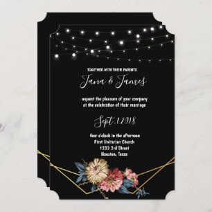 Invitation Floral Rustic Magnolia mariage