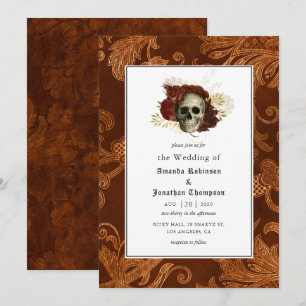 Invitation Floral Rustique Damask Mariage gothique