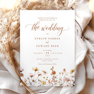 Invitation Floral Rustique mariage de automne