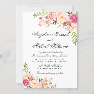 Invitation Floral Rustique Peony