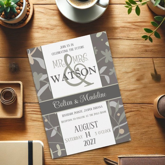 Invitation Floral Sprigs Élégant Mariage d'intégrité moderne (Créateur téléchargé)