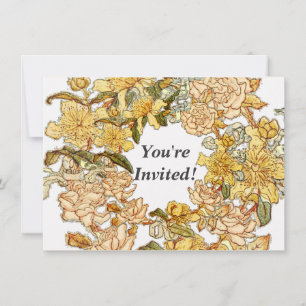 Invitation Floral Spring Fleur de couronne rose Fleurs Art
