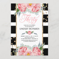 Floral Stripes Moderne Gold Décor 30 Anniversaire