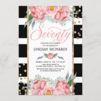Floral Stripes Moderne Gold Décor 70 Anniversaire