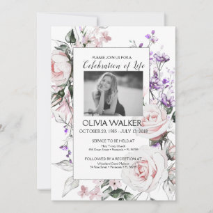 Invitation Floral Stylish Célébrer la vie
