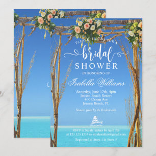 Invitation Floral Summer Beach Wedding Porte Fête des mariées