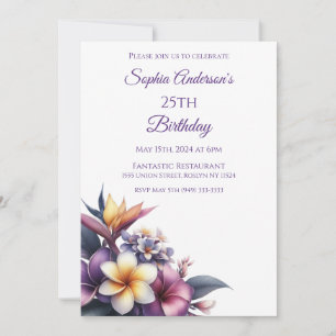 Invitation Floral tropical - Anniversaire