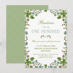 Invitation Floral vintage 100e anniversaire