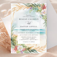 Floral Watercolor Beach Scène Mariage d'été