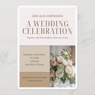 Invitation Floral Wedding Invitation-Elegant Botanical Design