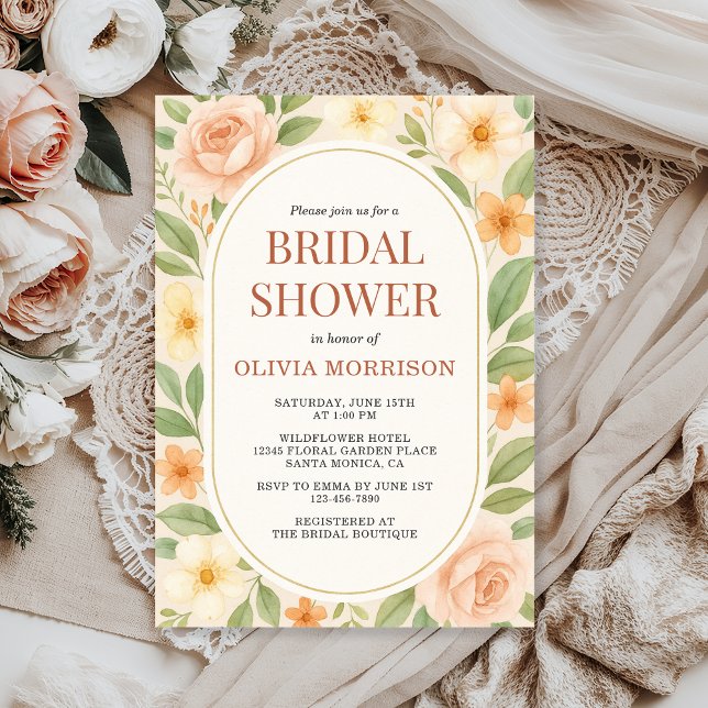 Invitation Floral Wildflower Botanical Bridal Shower (Créateur téléchargé)