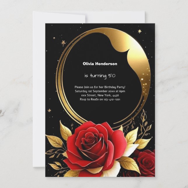 Invitation Florale 50e anniversaire (Devant)