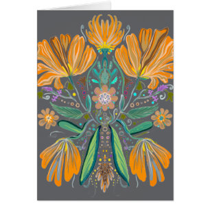 Invitation florale abstraite Grand Danois
