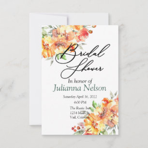 Invitation florale aquarelle gingembre