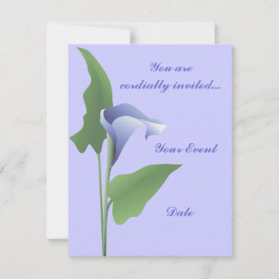Invitation florale au lys calla bleu