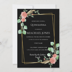 Invitation florale Blush Gold