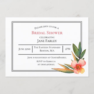 Invitation florale chic aquarelle