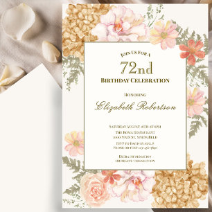 Invitation Florale Couleurs d'Automne pour 72e Ann
