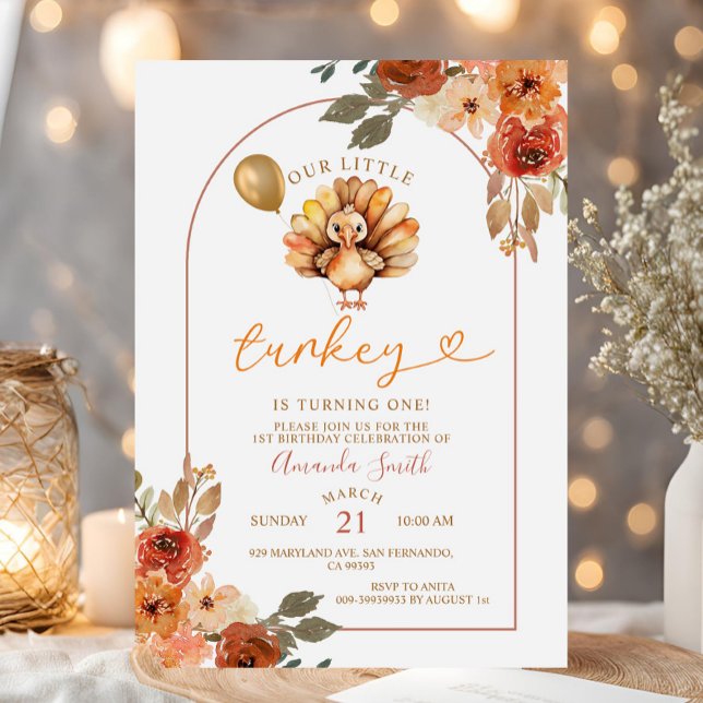 Invitation florale d'anniversaire Bohème Arch auto (Créateur téléchargé)