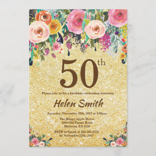 Invitation florale d'anniversaire de parties