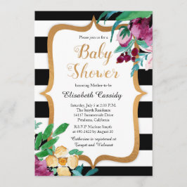 Invitation florale de baby shower d'aquarelle