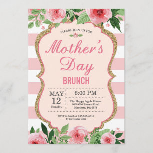 Invitation florale de brunch de jour de mères