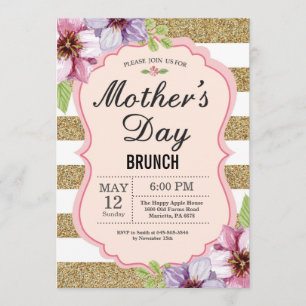 Invitation florale de brunch de jour de mères