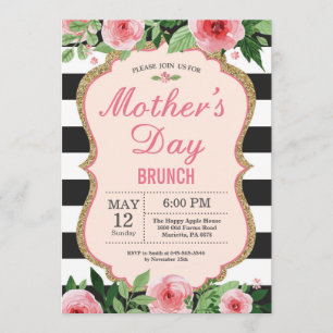 Invitation florale de brunch de jour de mères
