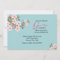 Invitation florale de cosmos rose