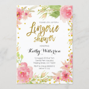 Invitation florale de douche de lingerie