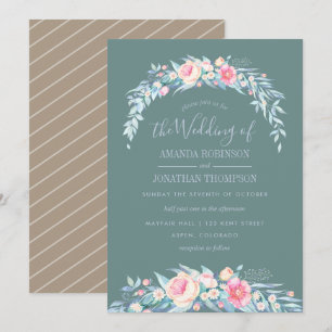 Invitation florale de mariage printanier aux coule