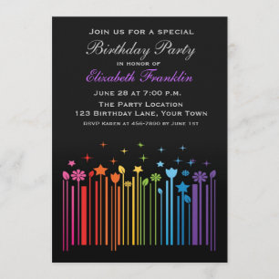 Invitation florale de partie de code barres