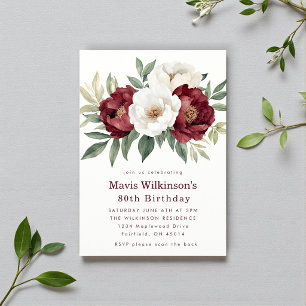 Invitation Florale de Pivoine Bourguignonne pour 8