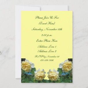 Invitation Florale de Roses Jaunes