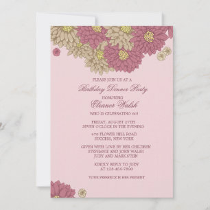 Invitation florale de Zinnias