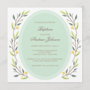 Invitation florale élégante de baptême/baptême
