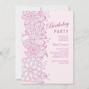 Invitation Florale Esquisse