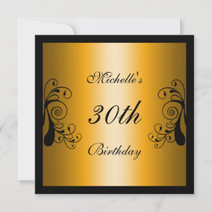 Invitation Florale jaune et noire