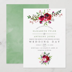 Invitation Florale mariage de automne
