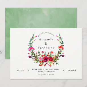 Invitation Florale mariage de automne