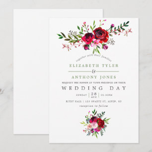 Invitation Florale mariage de automne