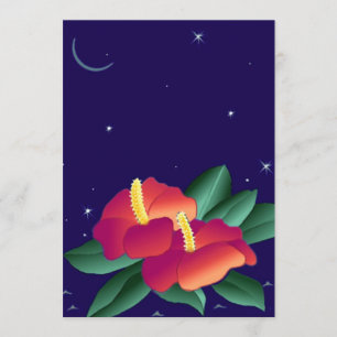 Invitation Florale polynésienne Tiki Tropical Nigh