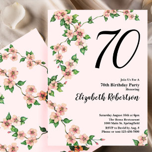Invitation florale pour 70 ans d'anniversaire en r