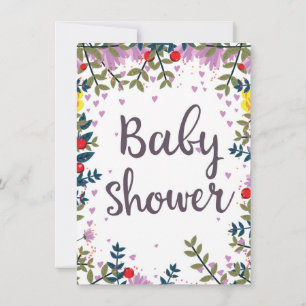 Invitation florale pour Baby Shower
