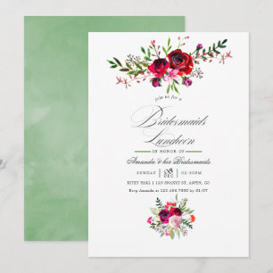 Invitation florale pour le déjeuner des demoiselle