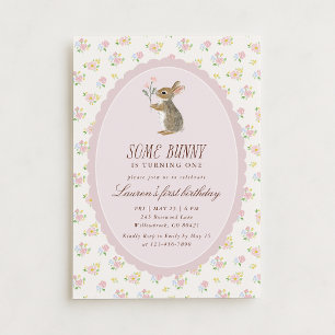 Invitation florale pour le premier anniversaire de