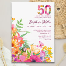 Invitation florale pour les 50 ans de Butterfly Ga
