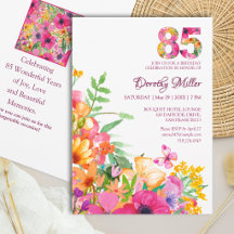 Invitation florale pour les 85 ans - Fête du jardi