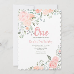 Invitation florale romantique d'anniversaire